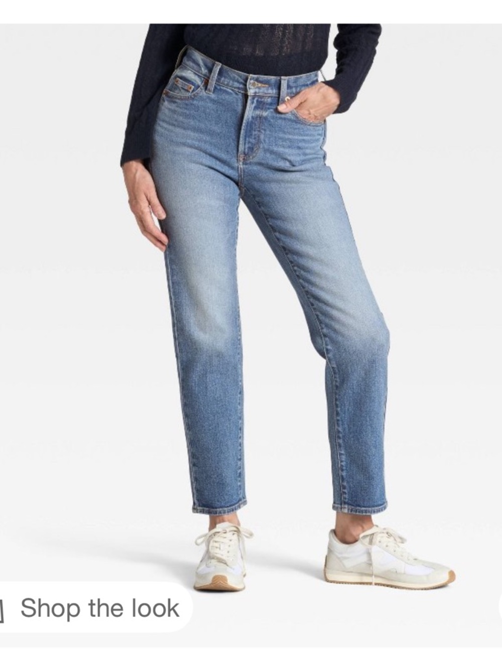 Women's Light Blue Mid-Rise 80s Slim Straight Jeans